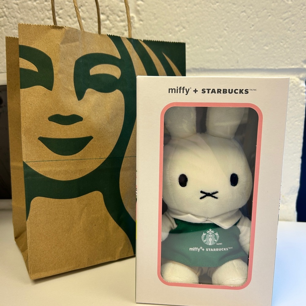 NWT - Miffy x Starbucks Plush Bunny Wearing Apron